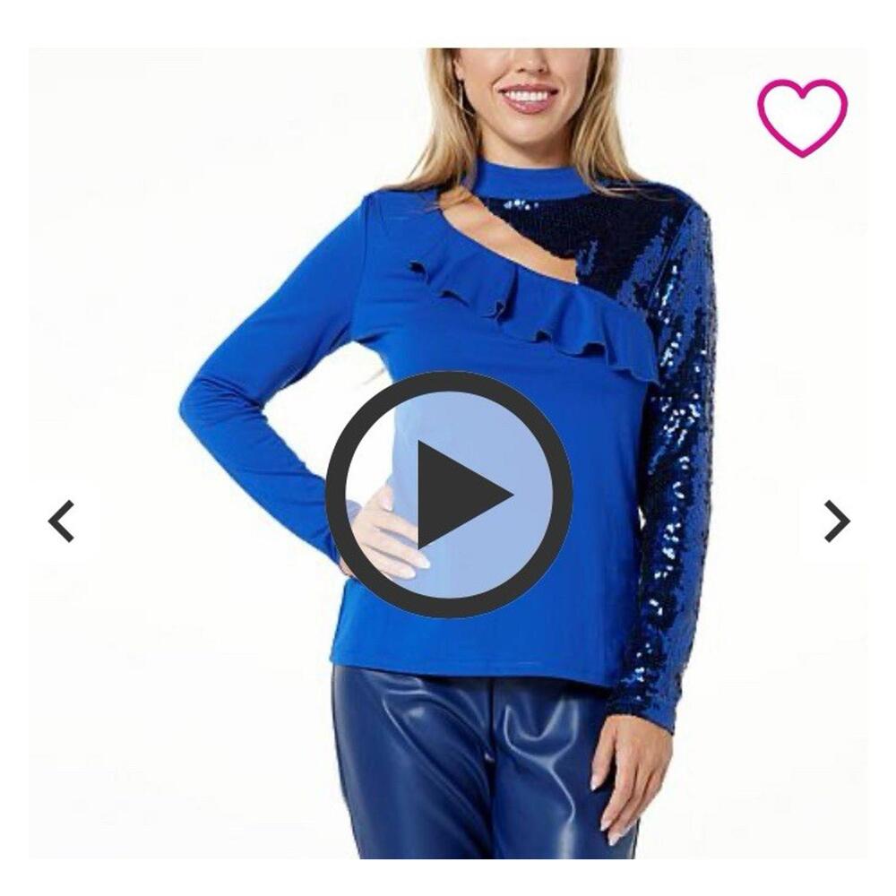 C Wonder by Christian Siriano Mock Neck Cutout Mixed Media Top 3X‎ New W Tags